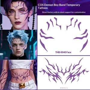 สติกเกอร์ลายสักพิมพ์ลายน้ำสีม่วงลายกลุ่มนักล่าแม่มดอนิเมะยุโรปอเมริกาข้ามพรมแดน ลายเด็กชายปีศาจ - Product Image 3