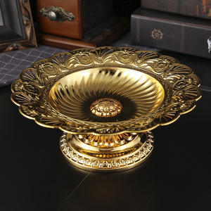 Assiette à fruits en métal de style arabe de haute qualité, assiette de buffet d'hôtel, assiette de présentation alimentaire, assiette pour plats froids et pâtisseries - Product Image 2