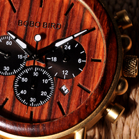 Montre de luxe à quartz analogique chronographe pour couple, étanche 3 ATM, style sport chic, avec cadran en bois et bouton poussoir dissimulé, très populaire