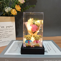 520 Fleurs éternelles imprimées en 3D sous cloche en verre carrée, bouquet de roses en savon pour couple, cadeau de fête des mères, décoration créative, ornements