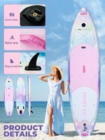 Pagaie gonflable rose fleur de cerisier personnalisée en gros OEM 11 '* 32 ''* 6'' 15PSI planche de SUP gonflable