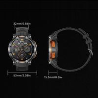 Montre connectée GPS hors ligne 2026 KC108 1200mAh avec altimètre, pression atmosphérique, boussole, assistant vocal, mode multisports, bracelet de fitness extérieur