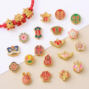 2025 gran oferta oro antiguo riqueza Nafu pequeño colgante pulsera colgante paz alegría aleación DIY Accesorios - Product Image 6