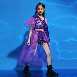 HIPPO KIDS Vêtements Hip Hop pour filles <span class=keywords><strong>de</strong></span> 4 ans à l'âge adulte, tenues violettes pour la <span class=keywords><strong>danse</strong></span> <span class=keywords><strong>jazz</strong></span>, costumes <span class=keywords><strong>de</strong></span> <span class=keywords><strong>danse</strong></span> moderne - Product Image 1