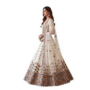 Lehenga Choli de Seda Slub Premium para Novia con Bordado Gotta Patti Dori Zari, Trabajo de Espejo Real y Dupatta de Malla Suave para Boda - Product Image 1