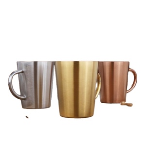 แก้วกาแฟสแตนเลสสีทองคุณภาพสูงพร้อมหูจับ - Product Image 4