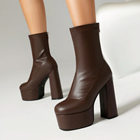 Bottines courtes métalliques brillantes pour femmes, chaussures tendance pour boîte de nuit, en PU argenté brillant, avec empeigne plissée et talon épais