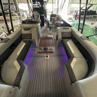 Bateau ponton en aluminium à double pont de 30 pieds, très demandé, avec canapés, pour 25 personnes, bateau de fête, maison flottante, 3 tubes de ponton