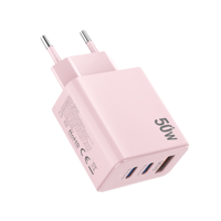 Adaptor Pengisi Daya USB-C 50W PD 3.0 3 Port Multiport Pengisian Cepat untuk Smartphone dan Tablet