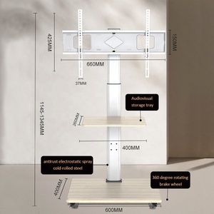 Mobile <strong>TV</strong> Cart Adjustable <strong>TV</strong> Mount Mobile <strong>TV</strong> <strong>Stand</strong> Adjustable Floor Mount <strong>Stand</strong> Cart For 26&quot; - 65&quot; Inch - Product Image 3