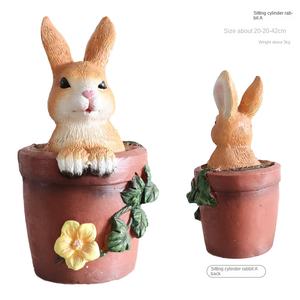 Statue de lapin 3D créative pour l'extérieur, sculpture d'animal de <span class=keywords><strong>dessin</strong></span> <span class=keywords><strong>animé</strong></span> mignonne, ornement de vacances écologique pour jardin, cour, maternelle - Product Image 6