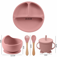 Ensemble d'alimentation pour bébé en gel de silice Vaisselle moderne personnalisable pour les aliments complémentaires et les enfants
