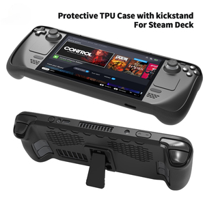 Tideseer Anti-Sturz Gummi TPU Schutzhülle Halterung Touchpad-Tasten-Aufkleber-Set Schwarz Ständer Steam Deck Spielzubehör - Product Image 3