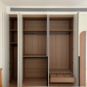 Factory-Custom Eco-Friendly Large Capacity <b>Wood</b> Bedroom <b>Wardrobes</b> Closets Built-in Handles for Hotel Villa Use Minimalist Modern - Product Image 2