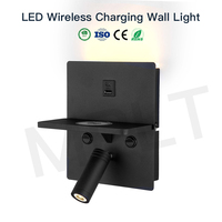 Lampe murale moderne avec chargeur sans fil et éclairage de lecture rotatif pour chambres à coucher, idéale pour gagner de la place au chevet