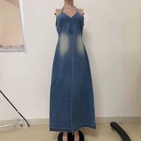Collection Automne 2027 : Veste en jean tendance, Haut à lacets, col en V, dos nu et fente, Haut licou sexy et élégant pour femme, Hauts en jean