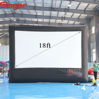 Écran de cinéma gonflable extérieur de 18 pieds pour événements, écran de télévision gonflable et projecteur pour cinéma en plein air (vente en gros)