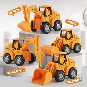 Excavatrice jouet à inertie pour enfants, sans batterie, véhicule de construction en plastique, modèle Orange Builder - Product Image 3