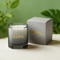 Pot à bougie en verre carré noir mat nordique de luxe 10oz 12oz 14oz pour la vente en gros, l'étiquetage privé et les coffrets cadeaux