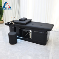 Lit de massage thaïlandais en fibre de verre, lit de shampoing, table de lavage capillaire avec circulation d'eau et vapeur intégrée