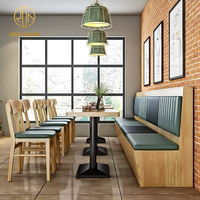 Ron Group Ensemble de mobilier commercial en bois pour restaurants, cafés et stands de restauration rapide, comprenant table, chaise et banquette carrée