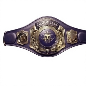 Cinturón de Boxeo de Artes Marciales Unisex KLTW INT'L KL-CB-001 con Logotipo Personalizado, Alta Calidad, 3 cm de Grosor, Cuero PU, Tono Dorado - Product Image 1