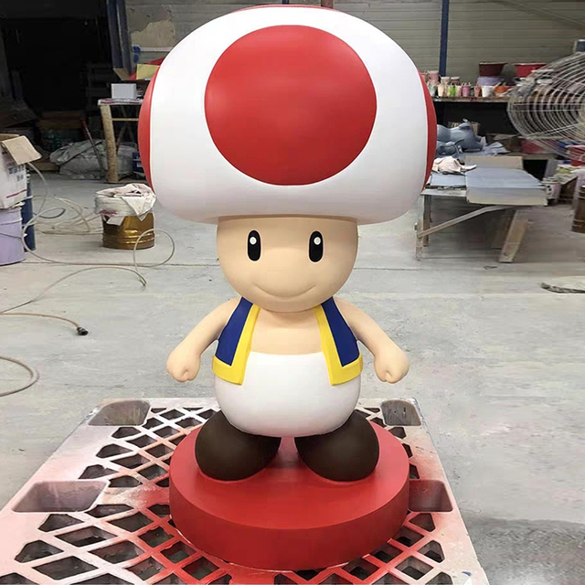 Custom Boneco Cogumelo Toad Turma Mario Bros Statue Fiberglass Mario Brother Sculpture