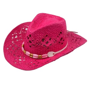 Sombrero de Vaquero de Paja Rosa Estilo Western con Logotipo Personalizado en Oferta - Product Image 2