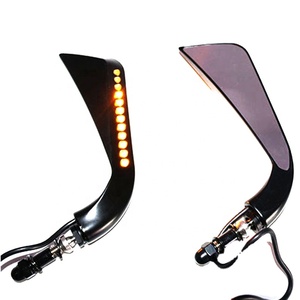 SH-163 rétroviseur de <span class=keywords><strong>moto</strong></span> eau qui coule LED clignotant pour les os croisés, rétroviseur latéral de <span class=keywords><strong>moto</strong></span> - Product Image 1