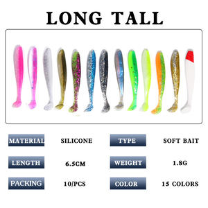 Señuelo de Pesca Xy-371 con Cola en T, 65mm 1.8g, Señuelo Artificial para Pesca de Lubina en Aguas Medias, 12 Colores Arcoíris Bicolor - Product Image 3