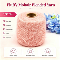 Fil à tricoter moelleux et duveteux en acrylique, nylon, polyester, laine et mohair, style peluche, 1/12 Nm, prix de gros