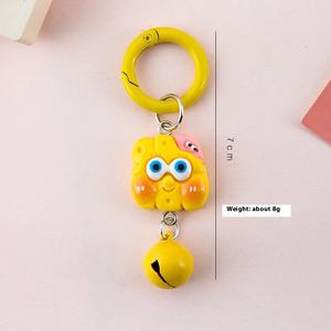 D01 petit livre rouge porte-clés mignon dessin animé résine pendentif en Spongebob Pie Star Design PVC plastique en gros emballé carte <span class=keywords><strong>cloche</strong></span> - Product Image 6