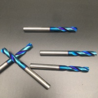 Outils de perçage en métal CNC 3XD 5XD Revêtement nano-bleu HRC65 Forets hélicoïdaux en carbure de tungstène pour l'acier inoxydable
