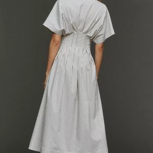 Vestido Camisero Largo Informal con Estampado Floral, Piel Sintética, Transpirable, Ecológico, Decoración de Encaje Bordado, Logotipo Frontal, para el Día de Verano - Product Image 2