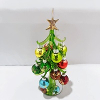 Mini ornements d'arbre de Noël en verre cristal pour la décoration de la maison et la collection de jouets
