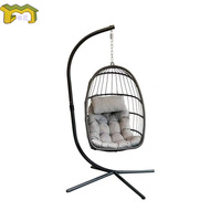 Fauteuil suspendu moderne en métal pour l'extérieur, pliable, avec support et coussin, double siège