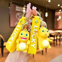 Vente en gros de nouveaux porte-clés en PVC en forme de petit dragon adorable, poupées 3D, pendentifs de couple, breloques de sac, jouets pour enfants, cadeaux