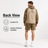 Ensemble veste et short en nylon IKDEER avec impression numérique personnalisée, fermeture éclair, léger, style vintage, survêtement en polyester, streetwear
