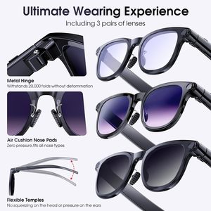 Lunettes intelligentes A2 les plus vendues, appel BT, assistant vocal IA, traduction en temps réel, compatibles avec les systèmes iOS et Android - Product Image 1