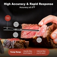 Termometer daging Digital Bluetooth, alat panggangan Digital kualitas tinggi, termometer daging nirkabel 4 temperatur, Oven BBQ untuk panggangan, terbuat logam