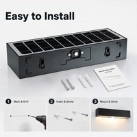 Lampes de sécurité solaires LED sans fil, étanches IP65, avec batterie remplaçable, pour éclairage extérieur de jardin, clôture, mur