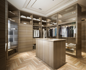 Armario de lujo con puerta de madera de aluminio y muebles de vidrio de carcasa personalizados para gabinetes de dormitorio y dormitorio - Product Image 2