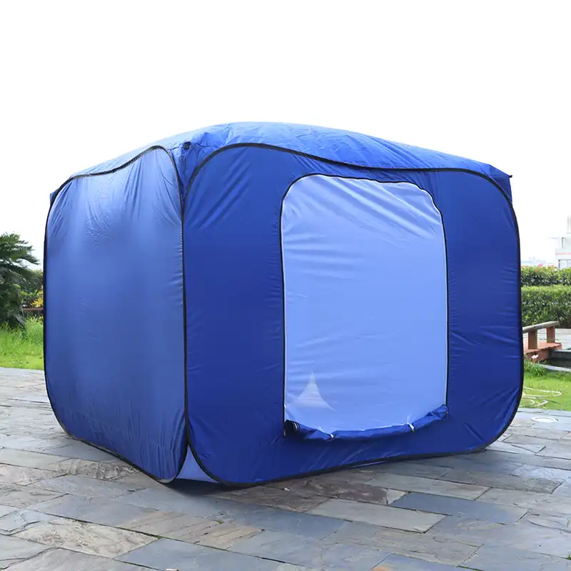 Оптовая продажа с фабрики, синяя Автоматическая быстрооткрывающаяся большая палатка с индивидуальным логотипом, палатка для аварийной съемки в помещении, вигвам
