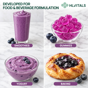 100% wasserlösliches, saftreiches Heidelbeerpulver mit Maltodextrin-Trägerstoff für Smoothies, Gummibärchen und Sprühgetrocknete Heidelbeeren - Product Image 4