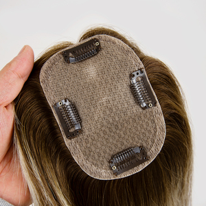 Toppers de Cabello Humano de Lujo Europeo con Base Mono, Cabello Remy con Cutícula, con Clip, para Mujer, 3*5, Encaje Suizo - Product Image 4