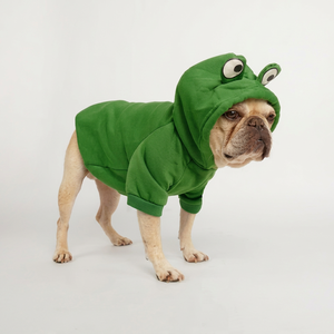 Cute Frog Hoodie Fleece Pet <b>Clothes</b> for <b>Dogs</b> Cartoon Animal Design Comfortable All Seasons <b>Dog</b> Sweatshirt Funny Style - Product Image 1