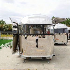 Camión de Comida Comercial Vintage de Acero Inoxidable con Diseño de 4 Ruedas para Hot Dogs, Helados, Comida Rápida, Venta Ambulante y Camping - Product Image 5