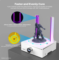 ELEGOO Ensemble Mercury XS, station de séchage et station de lavage séparée pour les grands modèles en résine imprimés en 3D, les modèles en résine pour imprimante 3D LCD.