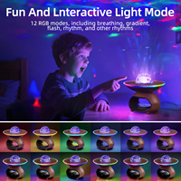 Lampe de table rechargeable par USB avec projecteur RGB, chargeur de téléphone sans fil, lampe de bureau, haut-parleur musical, lampe de chevet LED, décoration intelligente pour la maison