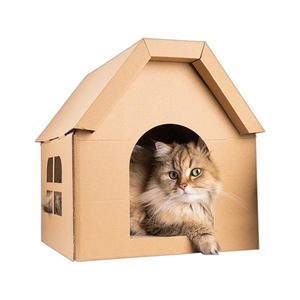 Cat <b>House</b> Cardboard Pet <b>Bed</b> Durable Warm Breathable For Cat Four Seasons Use - Product Image 1